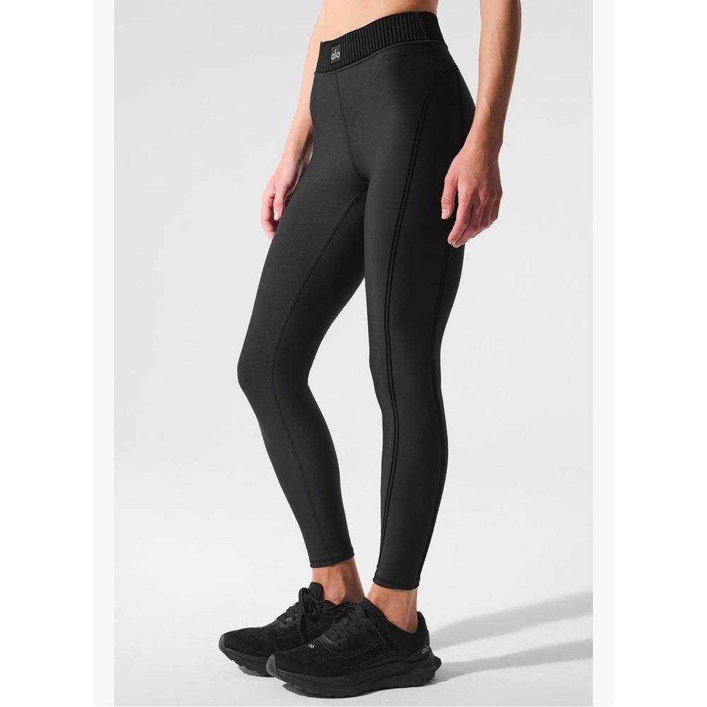 Alo Yoga Airlift High-Waist 7/8 Line Up Legging Small Athletic Gym Black